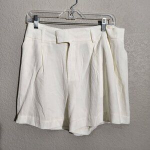 Forever 21 Shorts Large Cream Yellow Womens Pleated High-Waist